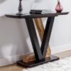 Console En MDF - Naturel Et Noir - BANEMIA -Electroménager Soldes console 15938433