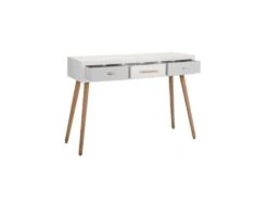 Console 3 Tiroirs Blanc/Gris - KAÏA -Electroménager Soldes console 17629275