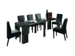 Console Extensible 4 Allonges Béton Foncé - TINO -Electroménager Soldes console 17629419