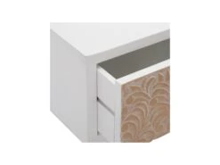 Console 3 Tiroirs Bois Massif/Blanc - FLORETTE -Electroménager Soldes console 17787547