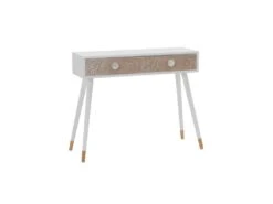Console 2 Tiroirs Bois Massif/Blanc - FLORETTE