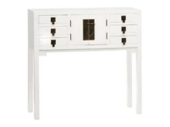 Console 2 Portes 6 Tiroirs Blanc - SHANGHAI