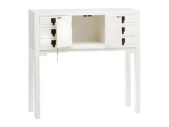 Console 2 Portes 6 Tiroirs Blanc - SHANGHAI -Electroménager Soldes console 18000041