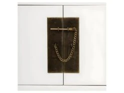 Console 2 Portes 6 Tiroirs Blanc - SHANGHAI -Electroménager Soldes console 18000047