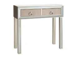 Console 2 Tiroirs Miroir/Crème - MIRIANE