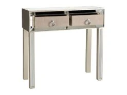 Console 2 Tiroirs Miroir/Crème - MIRIANE -Electroménager Soldes console 18001979