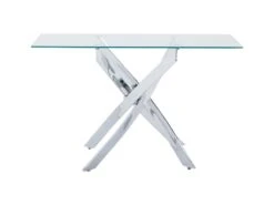 Console En Verre Trempé Et Métal Chromé - Transparent - COSIMA -Electroménager Soldes console 18364987