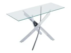 Console En Verre Trempé Et Métal Chromé - Transparent - COSIMA -Electroménager Soldes console 18364989