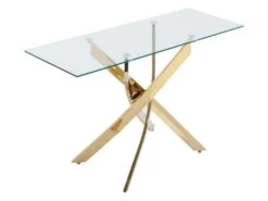 Console En Verre Trempé Et Métal Doré - Transparent - COSIMA 10 Console En Verre Trempé Et Métal Doré - Transparent - COSIMA -Electroménager Soldes console 18365013
