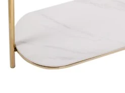 Console En Céramique Et Métal Doré - Effet Marbre Blanc - CALOURA 16 Console En Céramique Et Métal Doré - Effet Marbre Blanc - CALOURA -Electroménager Soldes console 18803831