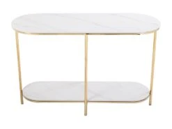 Console En Céramique Et Métal Doré - Effet Marbre Blanc - CALOURA 13 Console En Céramique Et Métal Doré - Effet Marbre Blanc - CALOURA -Electroménager Soldes console 18803841