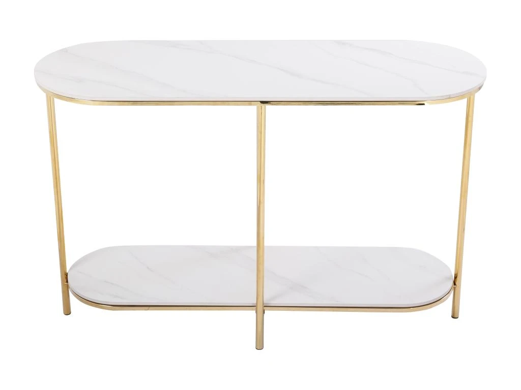 Console En Céramique Et Métal Doré - Effet Marbre Blanc - CALOURA 6 Console En Céramique Et Métal Doré - Effet Marbre Blanc - CALOURA – Image 4