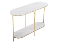 Console En Céramique Et Métal Doré - Effet Marbre Blanc - CALOURA 12 Console En Céramique Et Métal Doré - Effet Marbre Blanc - CALOURA -Electroménager Soldes console 18803843