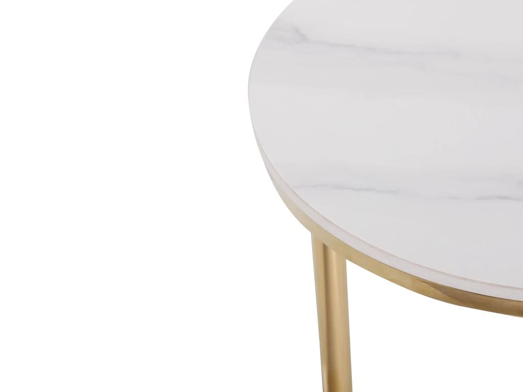Console En Céramique Et Métal Doré - Effet Marbre Blanc - CALOURA 7 Console En Céramique Et Métal Doré - Effet Marbre Blanc - CALOURA – Image 5