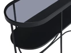 Console Avec 1 étagère En Métal Et Verre Fumé - Noir Et Transparent - PRETORIA -Electroménager Soldes console 18852799