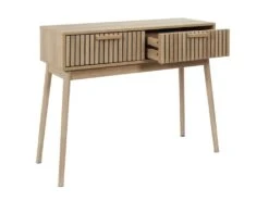 PAJAN - Console 2 Tiroirs Effet Bois Avec Tasseaux -Electroménager Soldes console 19125591