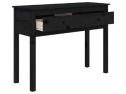Table Console Noir 100x35x75 Cm Bois Massif De Pin -Electroménager Soldes console 21258723