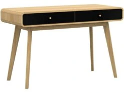 Table Console Avec 1 Tiroir En Bois Massif Blanc