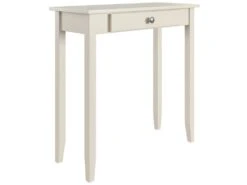 Table Console Avec 1 Tiroir En Bois Massif Blanc -Electroménager Soldes console 21685025