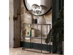 Table Console Avec 1 étagère En Faux Marbre Blanc Et Structure -Electroménager Soldes console 21740233