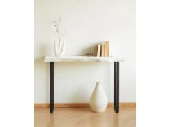 Meuble D'entrée En Bois En Couleur Blanc Vieilli 120 Cm -Electroménager Soldes console 22184239