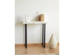 Meuble D'entrée En Bois En Couleur Blanc Vieilli 80 Cm -Electroménager Soldes console 22184261