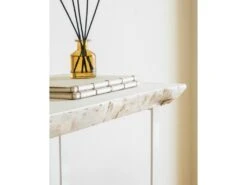 Meuble D'entrée En Bois En Couleur Blanc Vieilli 80 Cm Pieds Blancs -Electroménager Soldes console 22184277