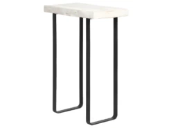 Meuble D'entrée En Bois En Couleur Blanc Vieilli 60 Cm Pieds Blancs