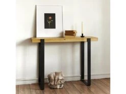Console En Bois De Pin Des Flandres En Couleur Naturel 120 Cm -Electroménager Soldes console 22184347
