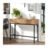 Console 2 Tiroirs Façade Effet Bois Rainuré Tara - L100 X H80 Cm 1 Console 2 Tiroirs Façade Effet Bois Rainuré Tara - L100 X H80 Cm -Electroménager Soldes console 22248479