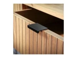 Console 2 Tiroirs Façade Effet Bois Rainuré Tara - L100 X H80 Cm -Electroménager Soldes console 22248493