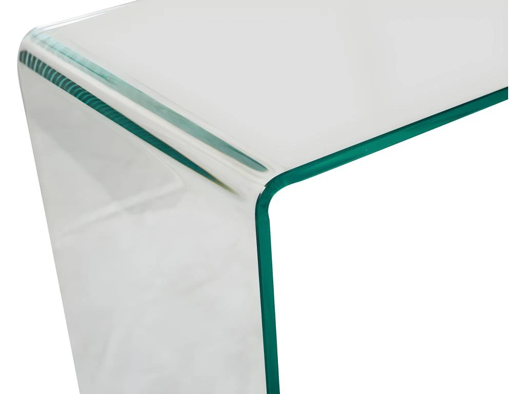 Console MANDY - Verre Courbé & MDF Laqué Blanc 9 Console MANDY - Verre Courbé & MDF Laqué Blanc – Image 7