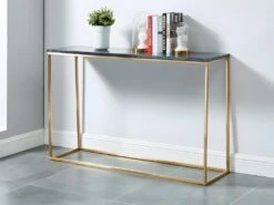 Console Design ARETHA De Pascal MORABITO - Marbre Et Métal - Noir Et Doré