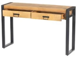 Console HARLEM - 2 Tiroirs - Bois De Manguier & Métal -Electroménager Soldes console 342583