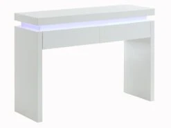 Console EMERSON II - LEDs - 2 Tiroirs - MDF Laqué Blanc -Electroménager Soldes console 379809