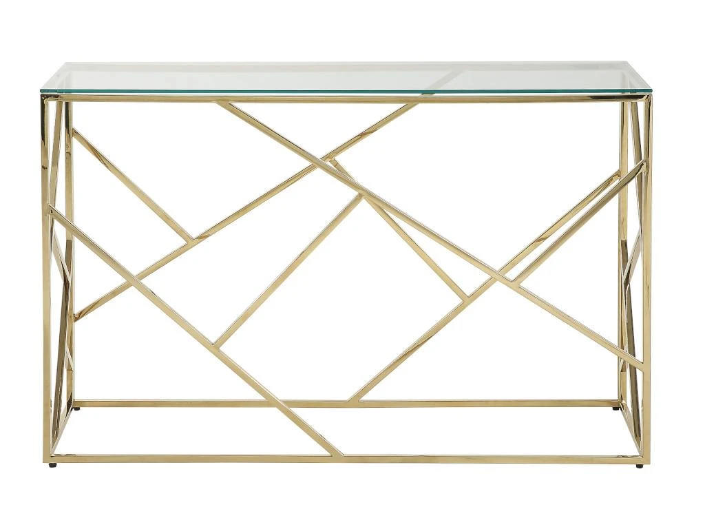 Console ATHENA De Pascal MORABITO - Verre Trempé Et Acier - Doré 6 Console ATHENA De Pascal MORABITO - Verre Trempé Et Acier - Doré – Image 4