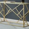 Console ATHENA De Pascal MORABITO - Verre Trempé Et Acier - Doré -Electroménager Soldes console 388439