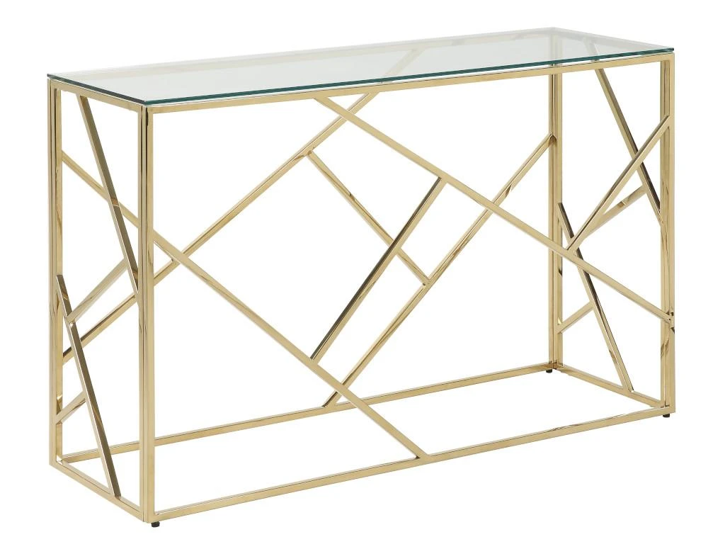 Console ATHENA De Pascal MORABITO - Verre Trempé Et Acier - Doré 5 Console ATHENA De Pascal MORABITO - Verre Trempé Et Acier - Doré – Image 3