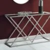 Console CHARLOTTE De Pascal MORABITO - Verre Trempé Et Acier - Chromé -Electroménager Soldes console 389541