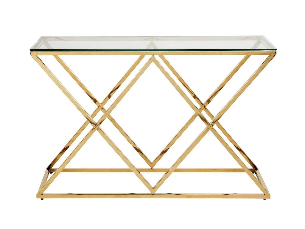 Console CHARLOTTE De Pascal MORABITO - Verre Trempé Et Acier - Doré 5 Console CHARLOTTE De Pascal MORABITO - Verre Trempé Et Acier - Doré – Image 3