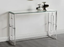 Console CLOTILDE De Pascal MORABITO - Verre Trempé Et Acier - Chromé -Electroménager Soldes console 389785 1