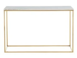 Console Design ARETHA - Marbre Et Métal - Blanc Et Doré De Pascal MORABITO -Electroménager Soldes console 426463