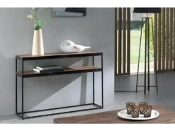 Console Salon GOA En Bois Massif. Meuble Style Industriel