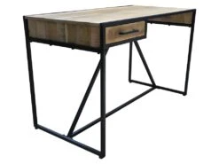 Console 1 Tiroir Métal Et Bois De Manguier - Naturel