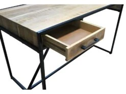 Console 1 Tiroir Métal Et Bois De Manguier - Naturel -Electroménager Soldes console 9182553