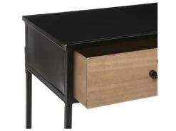 Meuble Console 2 Tiroirs En Bois Et Métal Noir H 84.5 Cm -Electroménager Soldes console 9238087