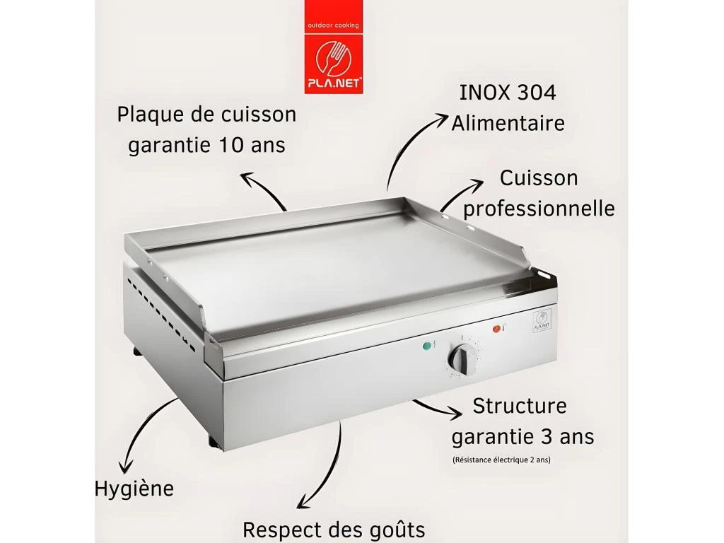 Plancha électrique En Inox Chef 80 Cm Sans Accessoires 5 Plancha électrique En Inox Chef 80 Cm Sans Accessoires – Image 3
