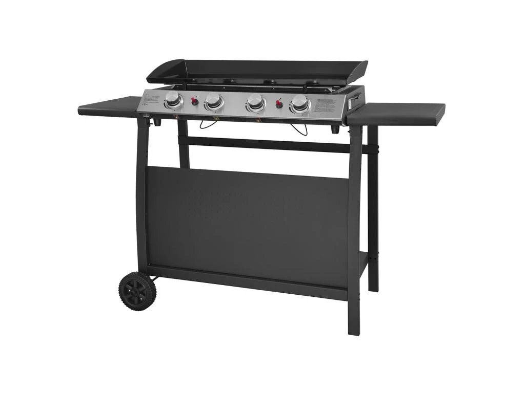 Plancha Au Gaz VALENCIA - 4 Brûleurs 10kW + Chariot - HAPPY GARDEN 3 Plancha Au Gaz VALENCIA - 4 Brûleurs 10kW + Chariot - HAPPY GARDEN