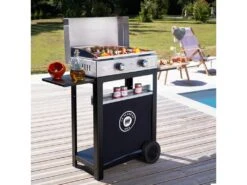 Le Marquier Plancha Gaz 4000w Plaque Inox 68x34cm Avec Chariot Et Couvercle - Pcti260ic -Electroménager Soldes cuisine exterieure 19549083