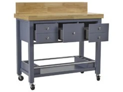 Desserte De Cuisine à Roulettes AROMATA- 5 Tiroirs - Hévéa -Electroménager Soldes desserte 285627